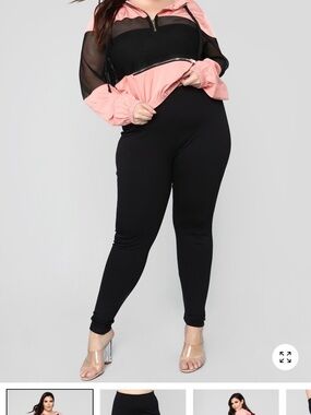 Plus Size High-Waist Black Ponte Leggings XL